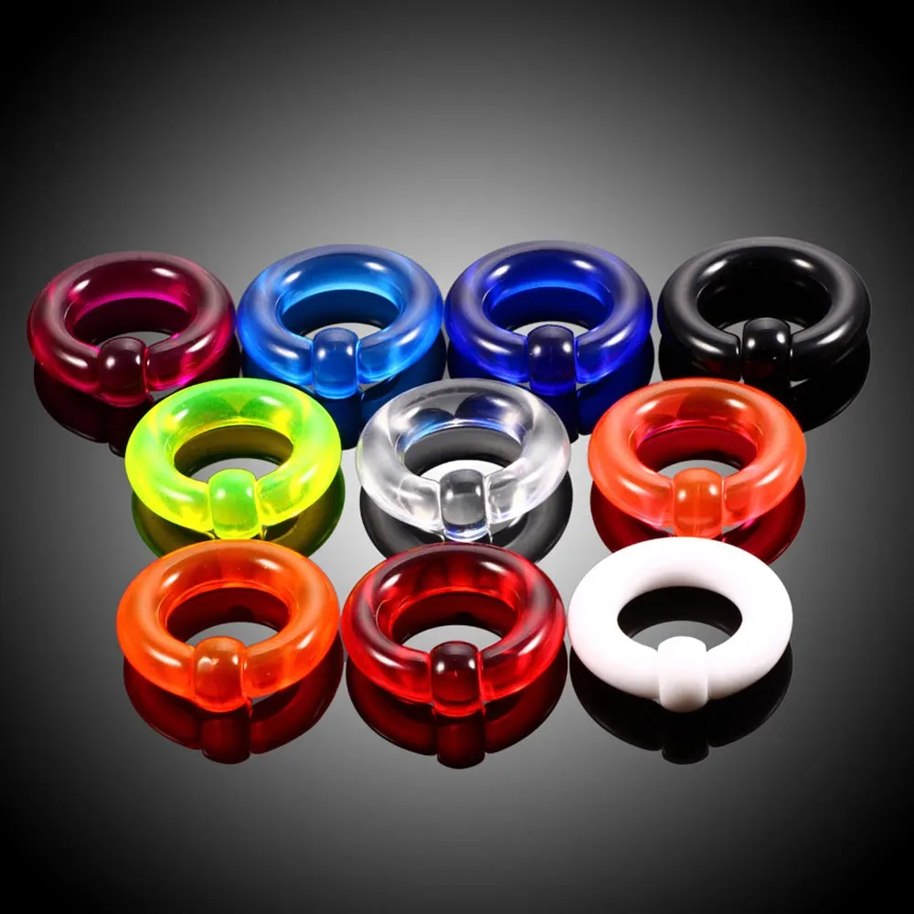 10 Pcs Acrylic Captive Bead Ring Lip, Belly, Cartilage Tragus Septum Earring Hoop 2mm-0G