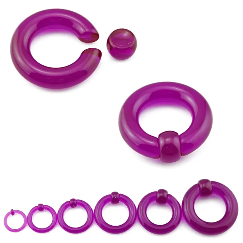 10 Pcs Acrylic Captive Bead Ring Lip, Belly, Cartilage Tragus Septum Earring Hoop 2mm-0G