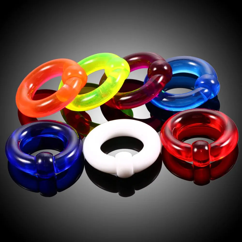 10 Pcs Acrylic Captive Bead Ring Lip, Belly, Cartilage Tragus Septum Earring Hoop 2mm-0G