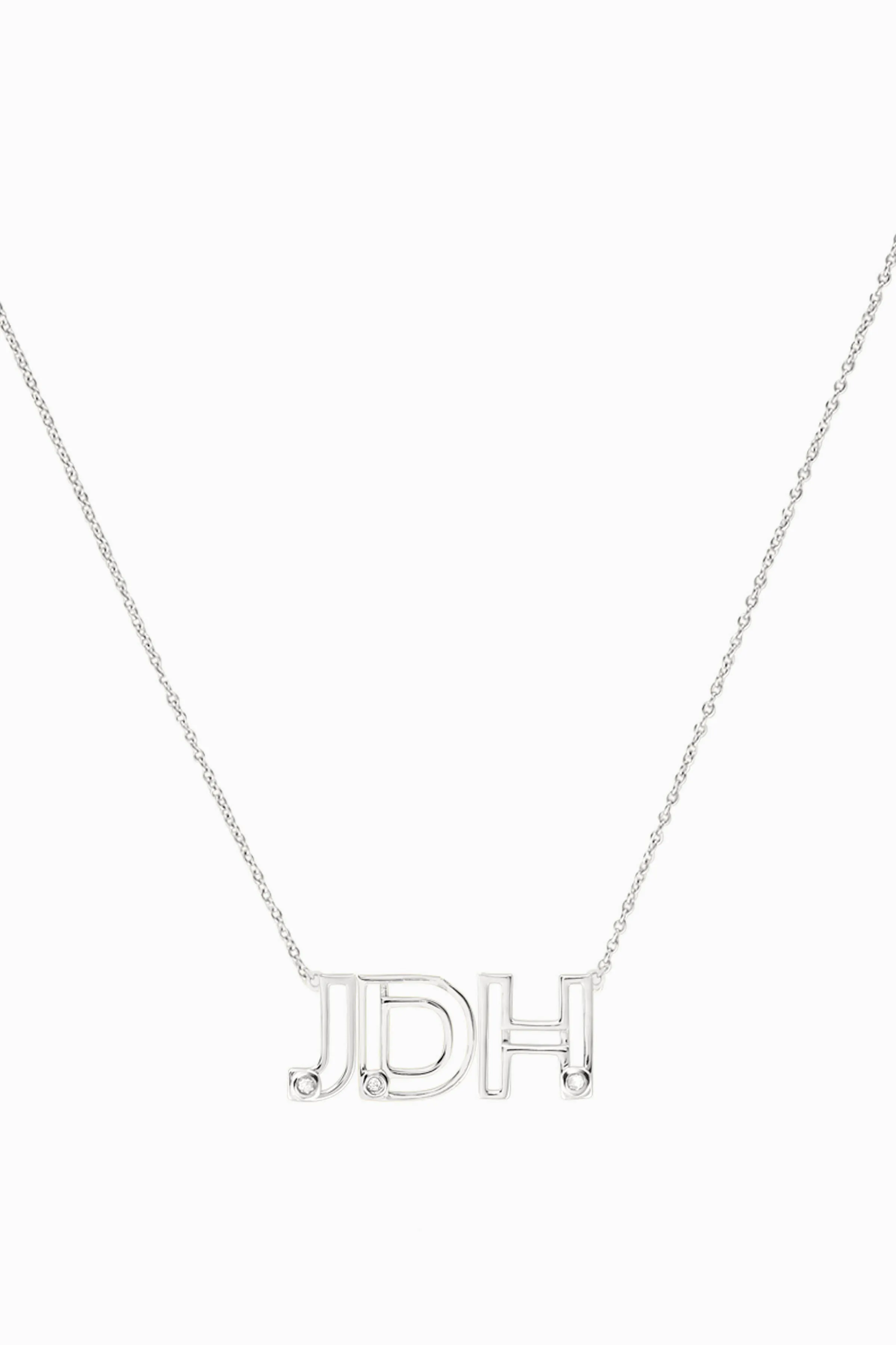 10kt Gold & Diamond Custom 3 Letter Necklace