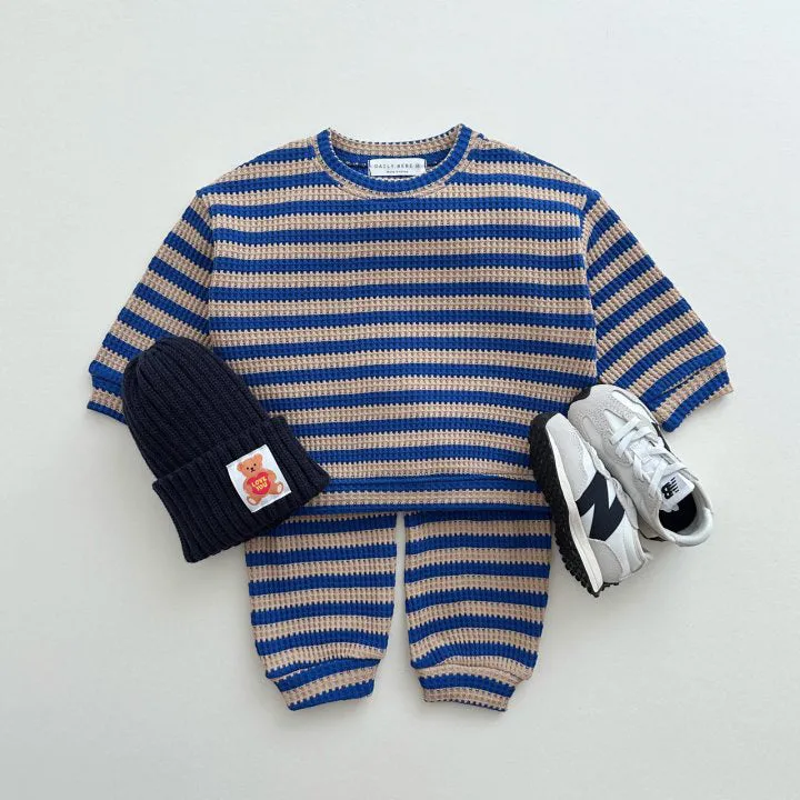 2 Pieces Set Baby Kid Girls Boys Striped Color-blocking Tops And Pants Wholesale 231130150