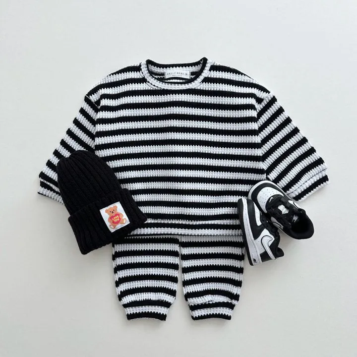 2 Pieces Set Baby Kid Girls Boys Striped Color-blocking Tops And Pants Wholesale 231130150