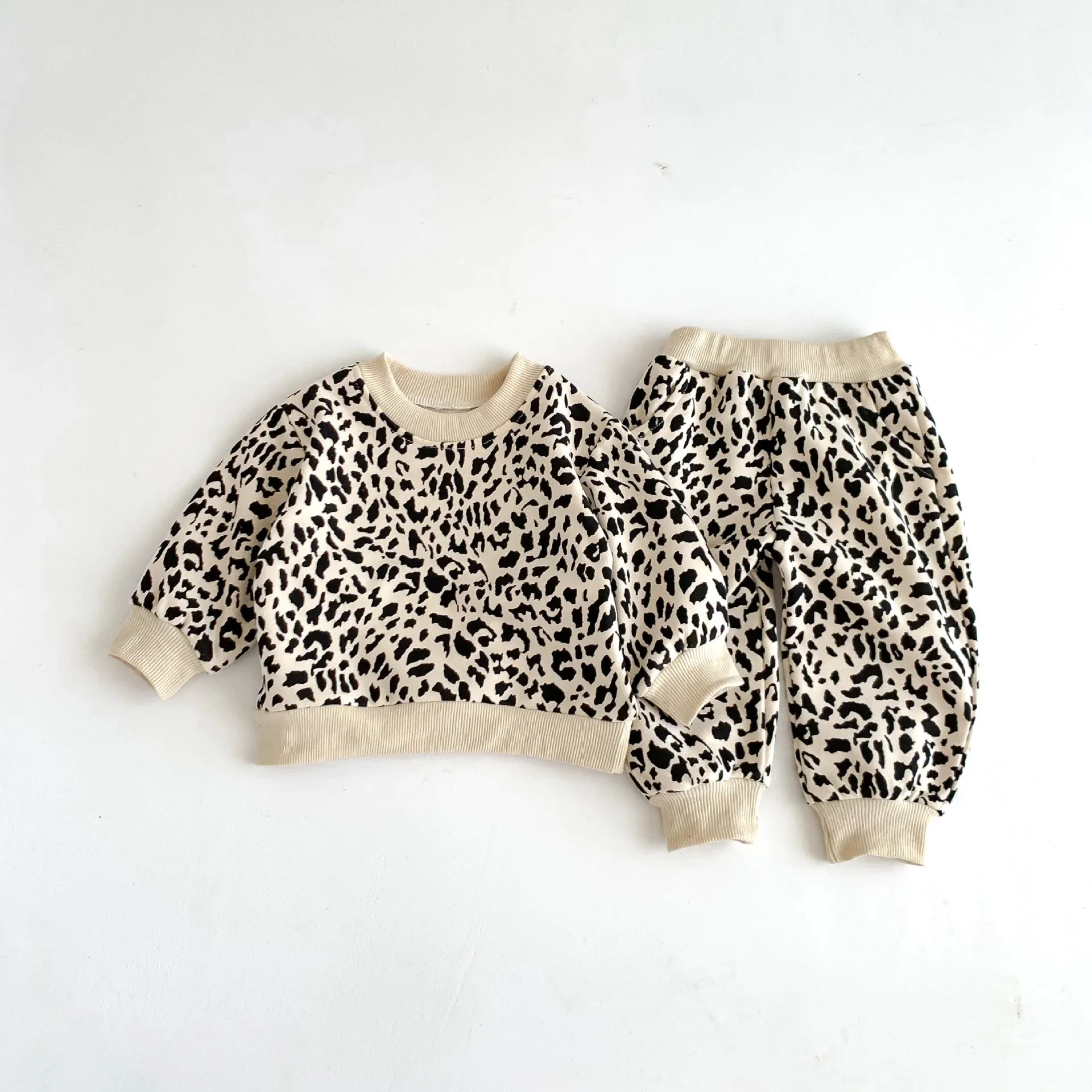 2 Pieces Set Baby Kid Girls Leopard Print Tops And Pants Wholesale 23101910