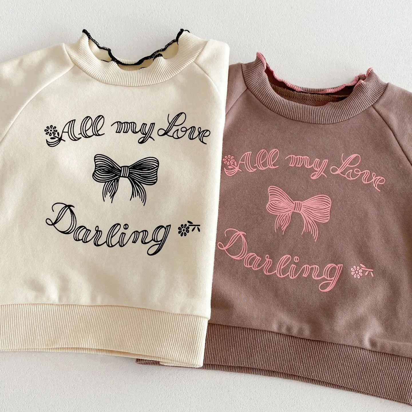 2 Pieces Set Baby Kid Girls Letters Tops And Solid Color Pants Wholesale 240111111