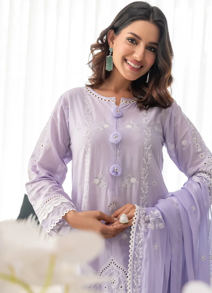 3 Pc Chikankari Lawn Unstitched