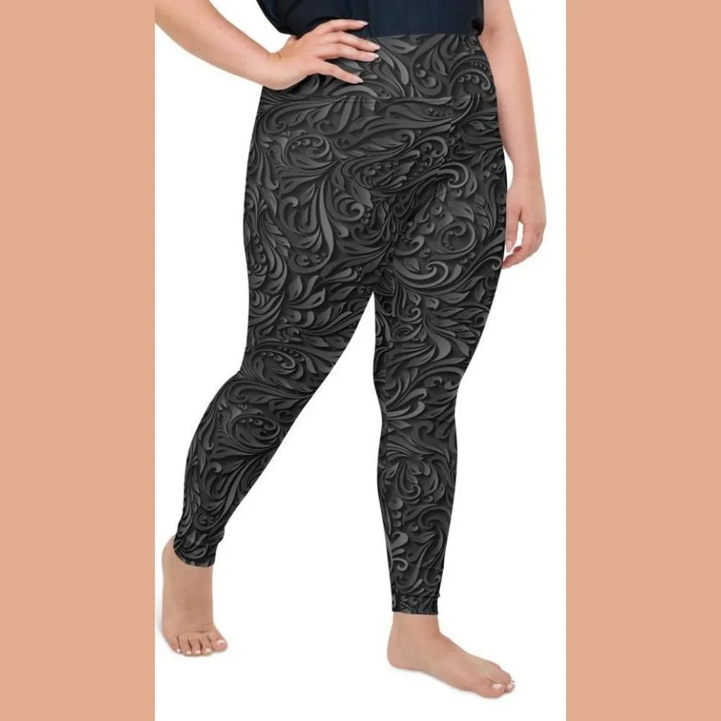 3D Art Deco Plus Size Leggings