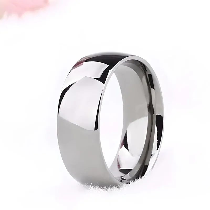 8MM Men's Titanium Ring Classic Wedding Band with Polished Finish