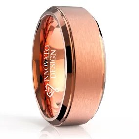 8mm  Rose Gold Plated Tungsten Carbide Ring