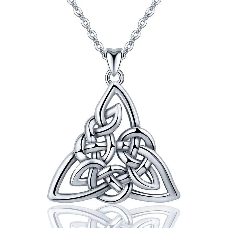 925 Sterling Silver Trinity Celtic Knot Fine Pendant Necklace