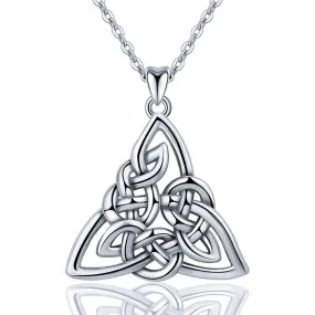 925 Sterling Silver Trinity Celtic Knot Fine Pendant Necklace