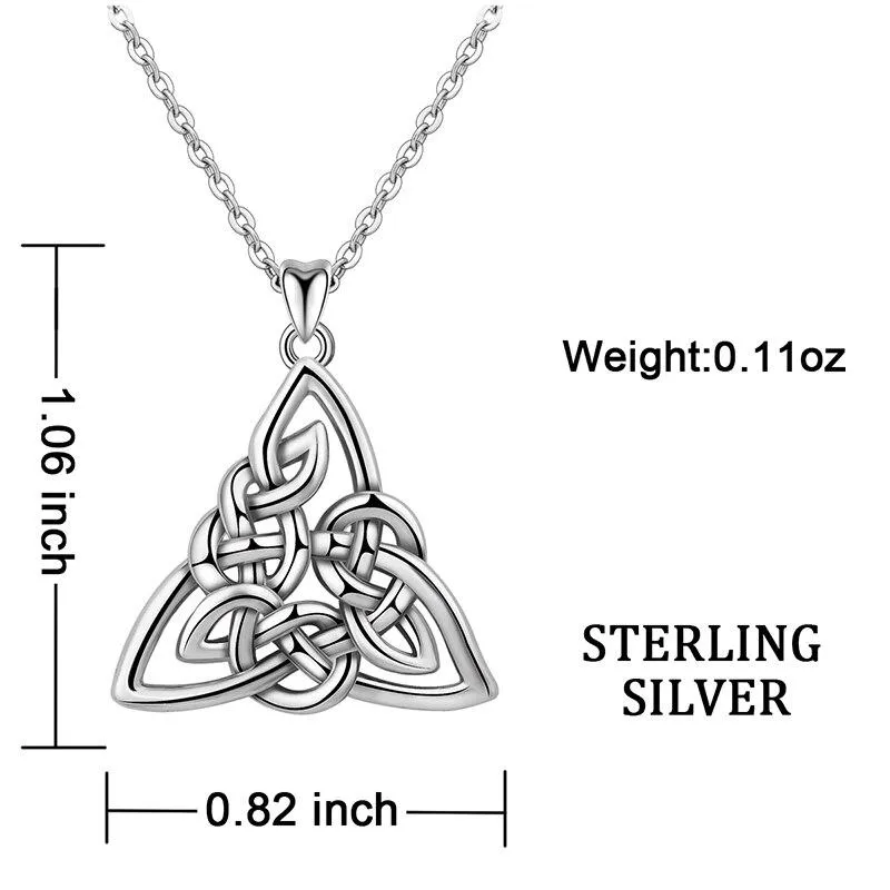 925 Sterling Silver Trinity Celtic Knot Fine Pendant Necklace