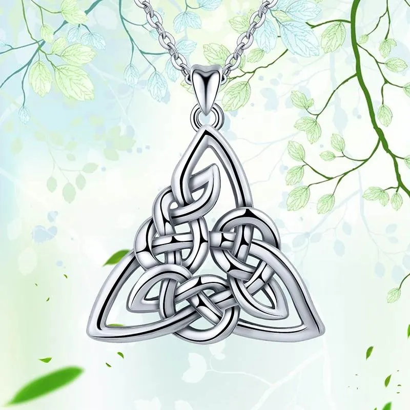 925 Sterling Silver Trinity Celtic Knot Fine Pendant Necklace