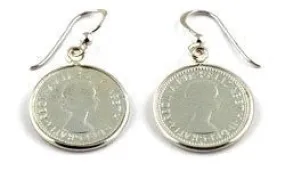 A Von Treskow Coin Six Pence Earrings 925 sterling silver