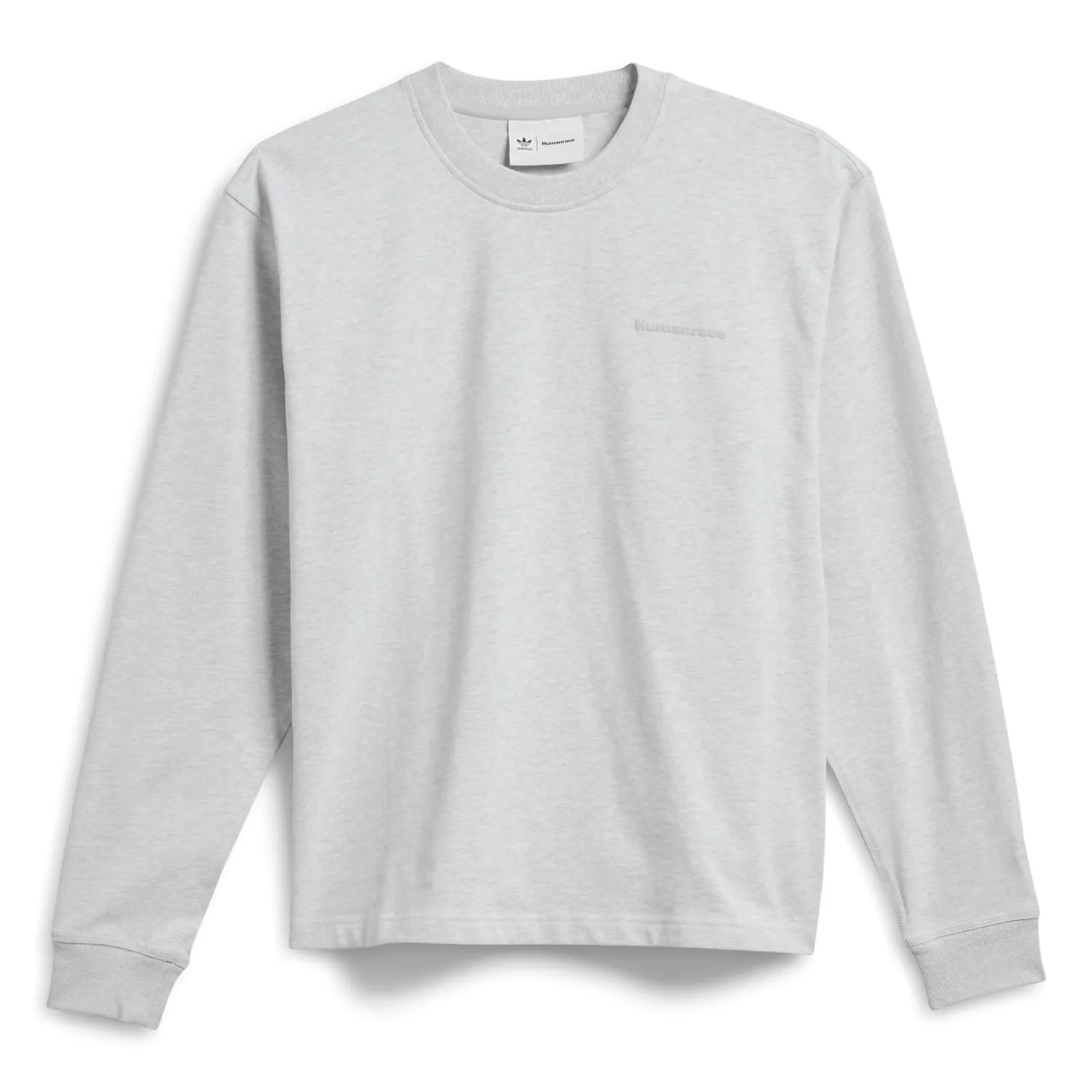 Adidas Originals Unisex PW Pharrell Williams Humanrace Basics Long Sleeve Tee Light Grey HN3439