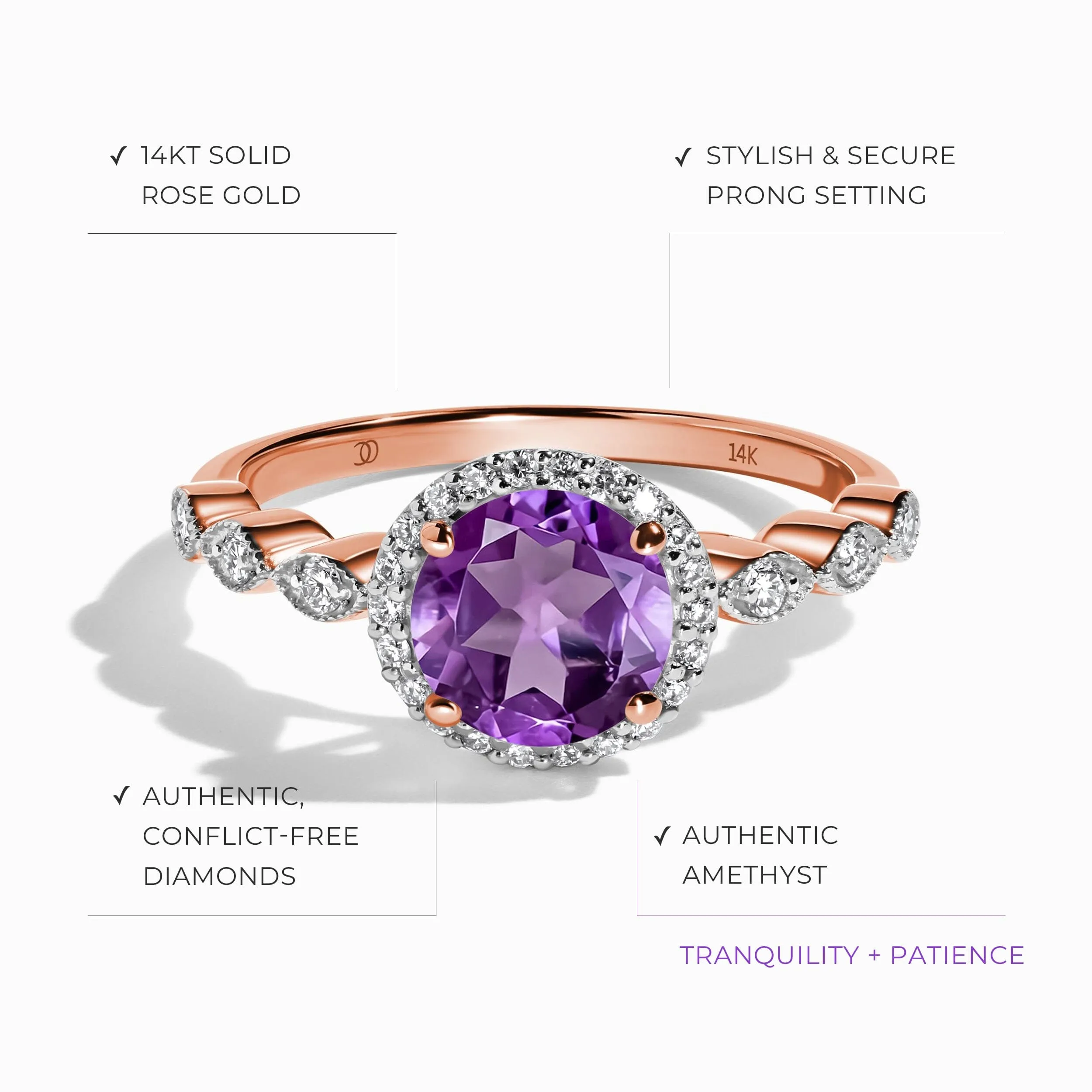 Amethyst Diamond Ring - Soulmate