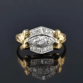 Art Deco Three Stone .45 CTW Diamond Ring