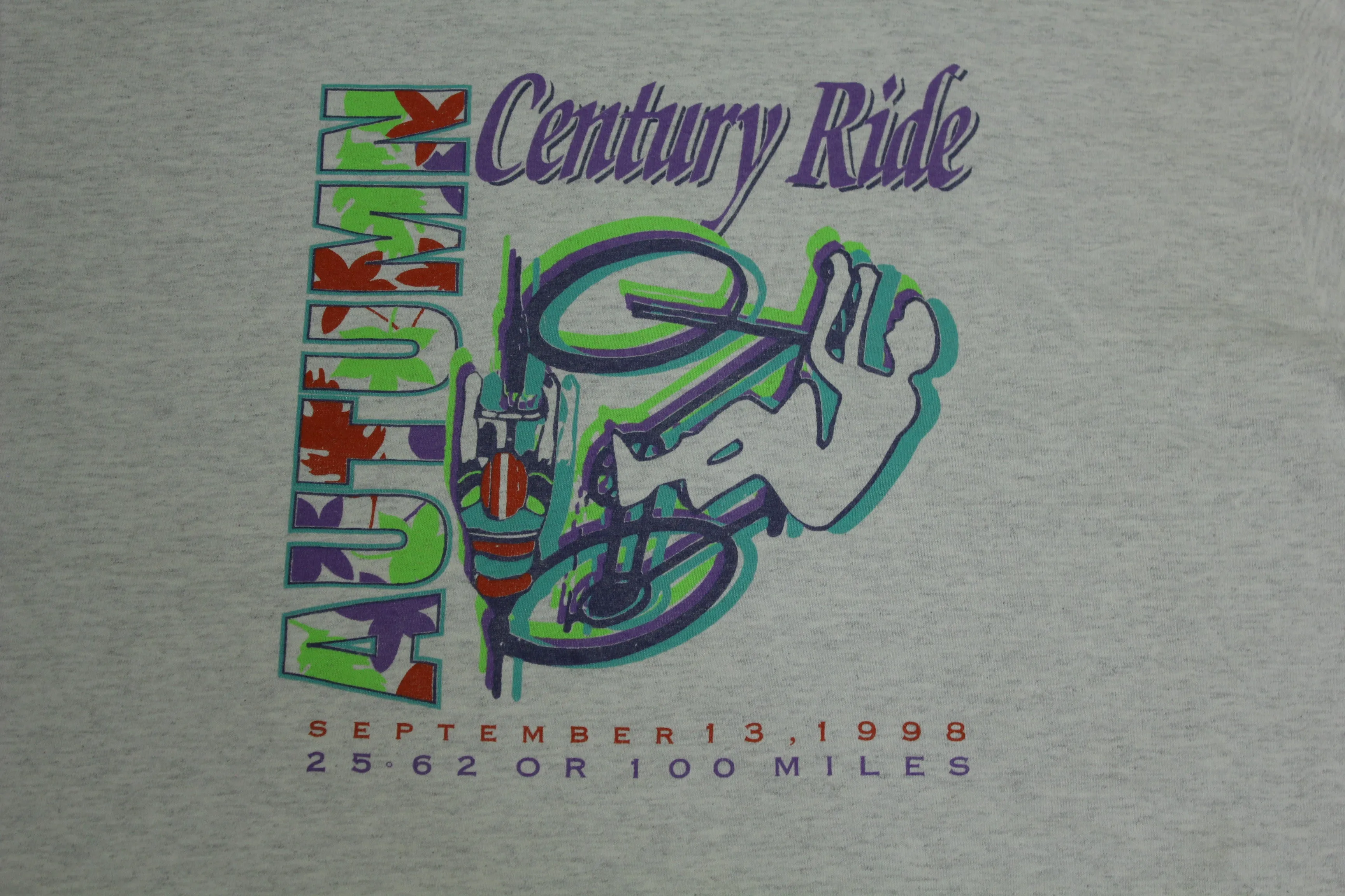 Autumn Century Ride 1998 Vintage 90's 100 Mile Bicycle Race Long Sleeve Event T-Shirt