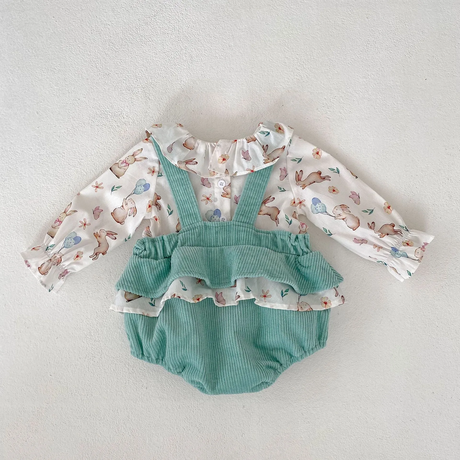 Baby Girls Solid Color Animals Print Tops And Rompers Wholesale 230828139