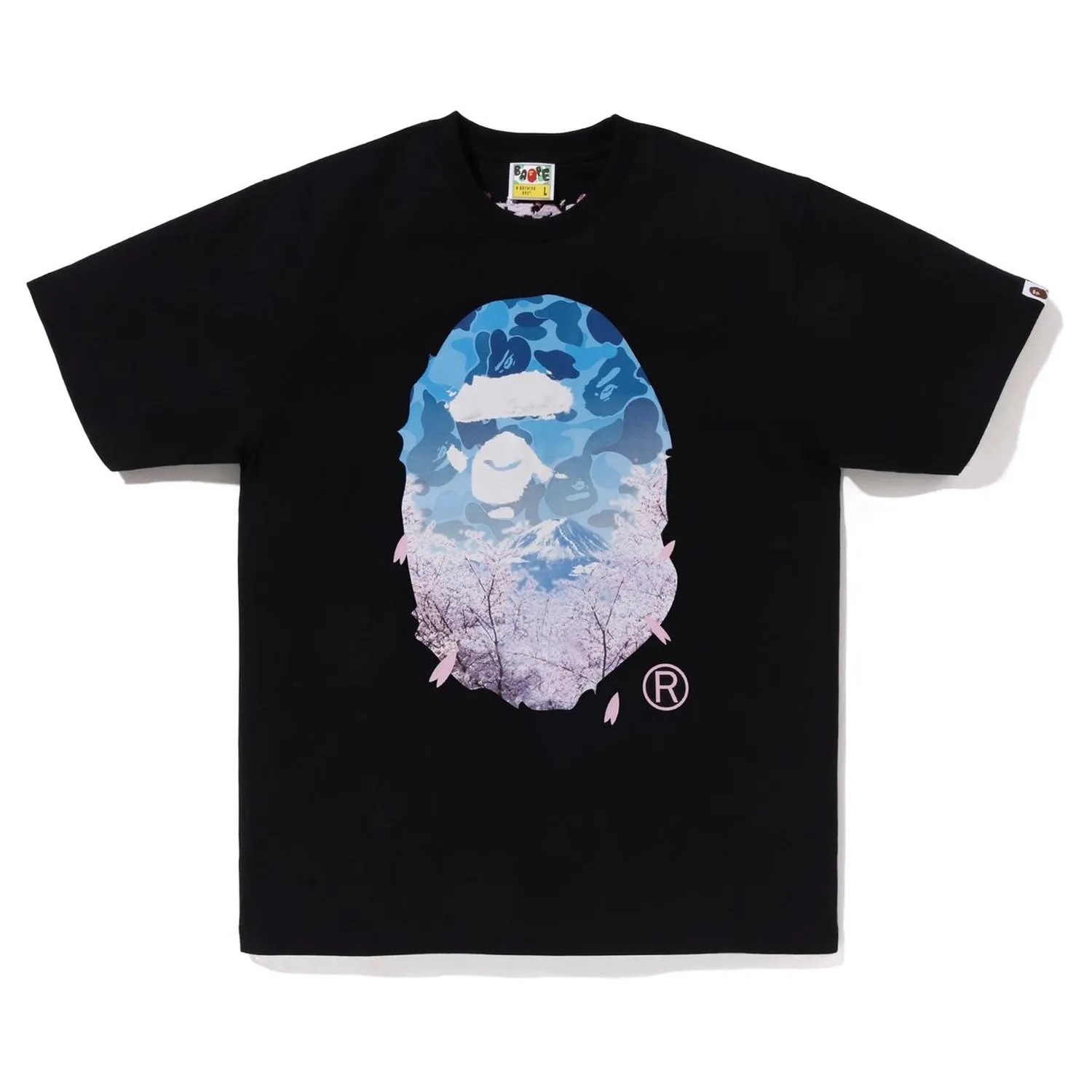 BATHING APE Sakura Photo Ape Head Tee Black (Japan Exclusive)