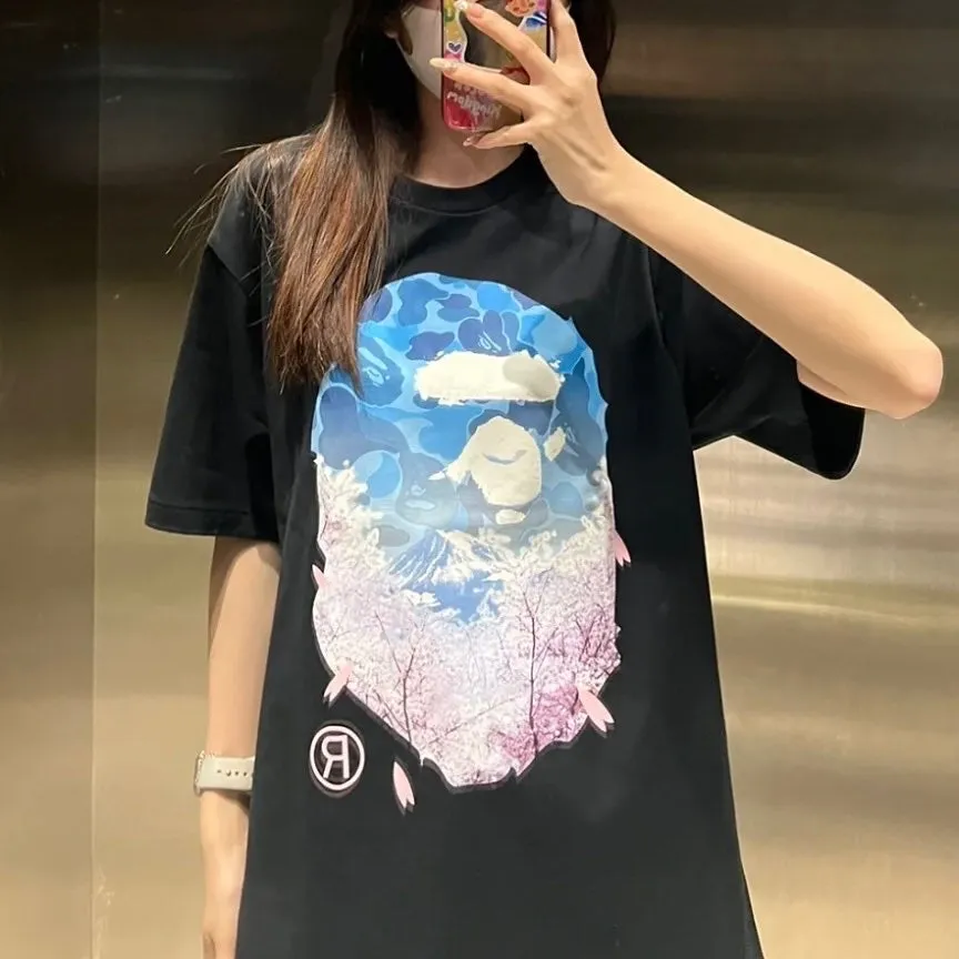 BATHING APE Sakura Photo Ape Head Tee Black (Japan Exclusive)