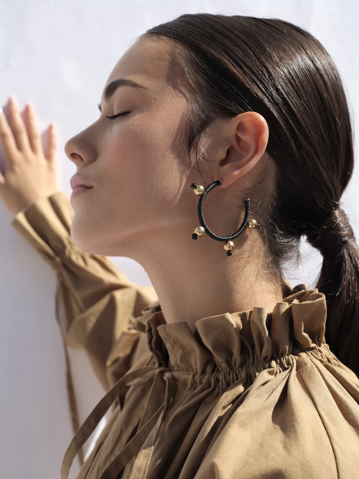 Black Ouroboros Medium Earrings