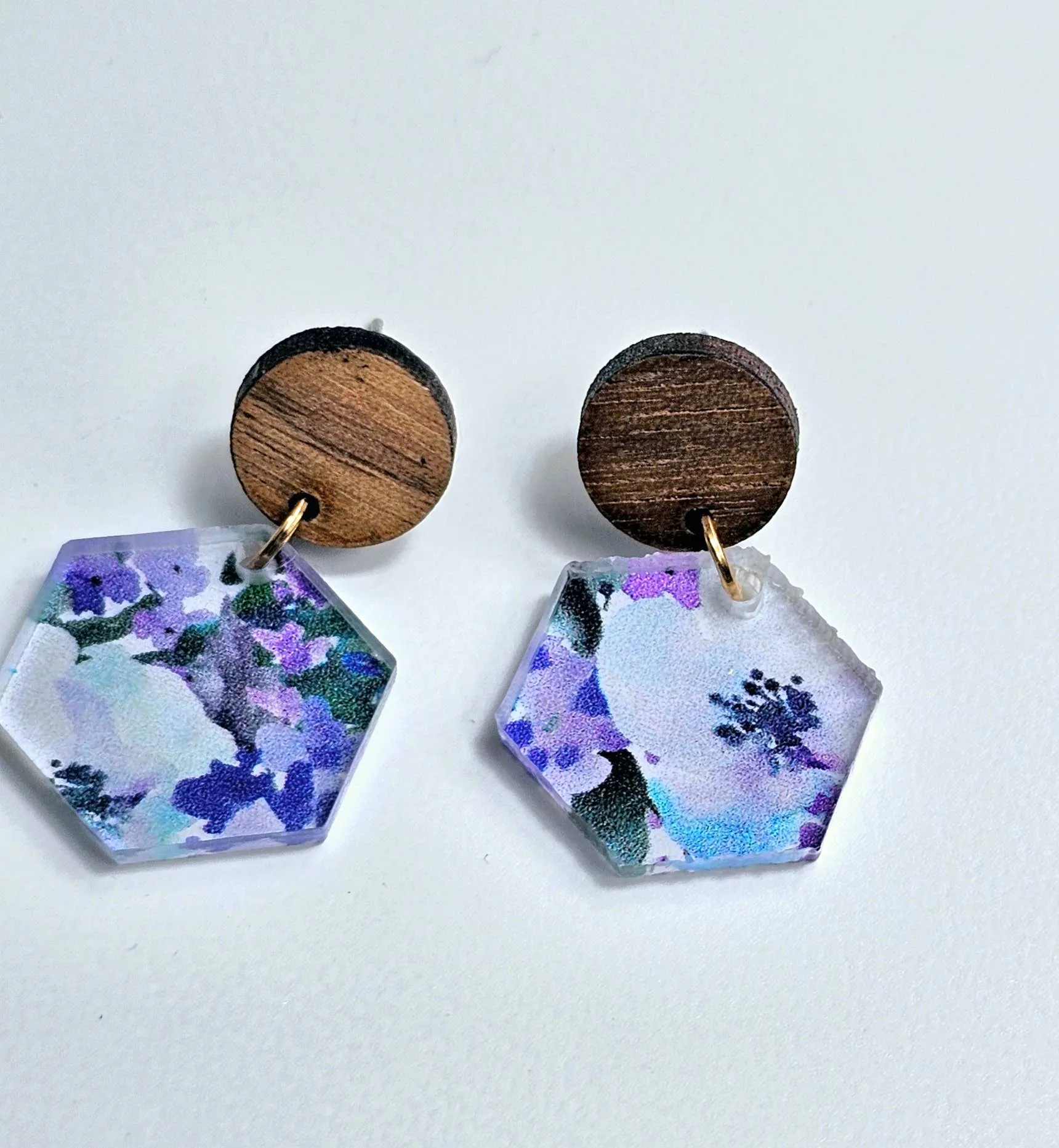 Blue Floral Dangle Earrings for Spring and Summer