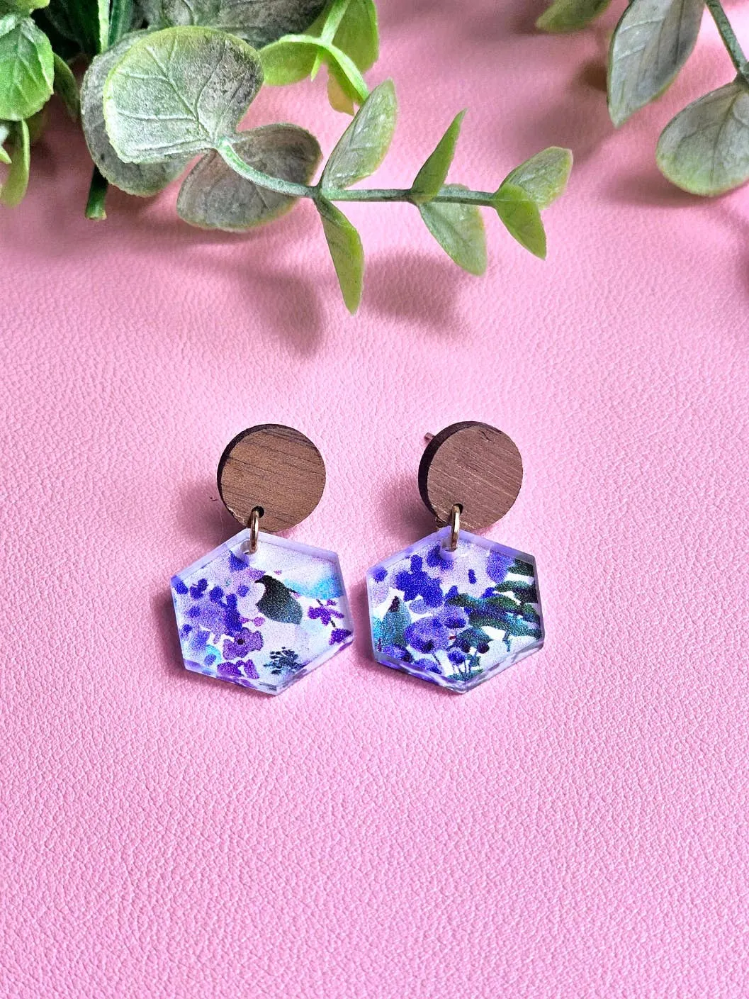 Blue Floral Dangle Earrings for Spring and Summer