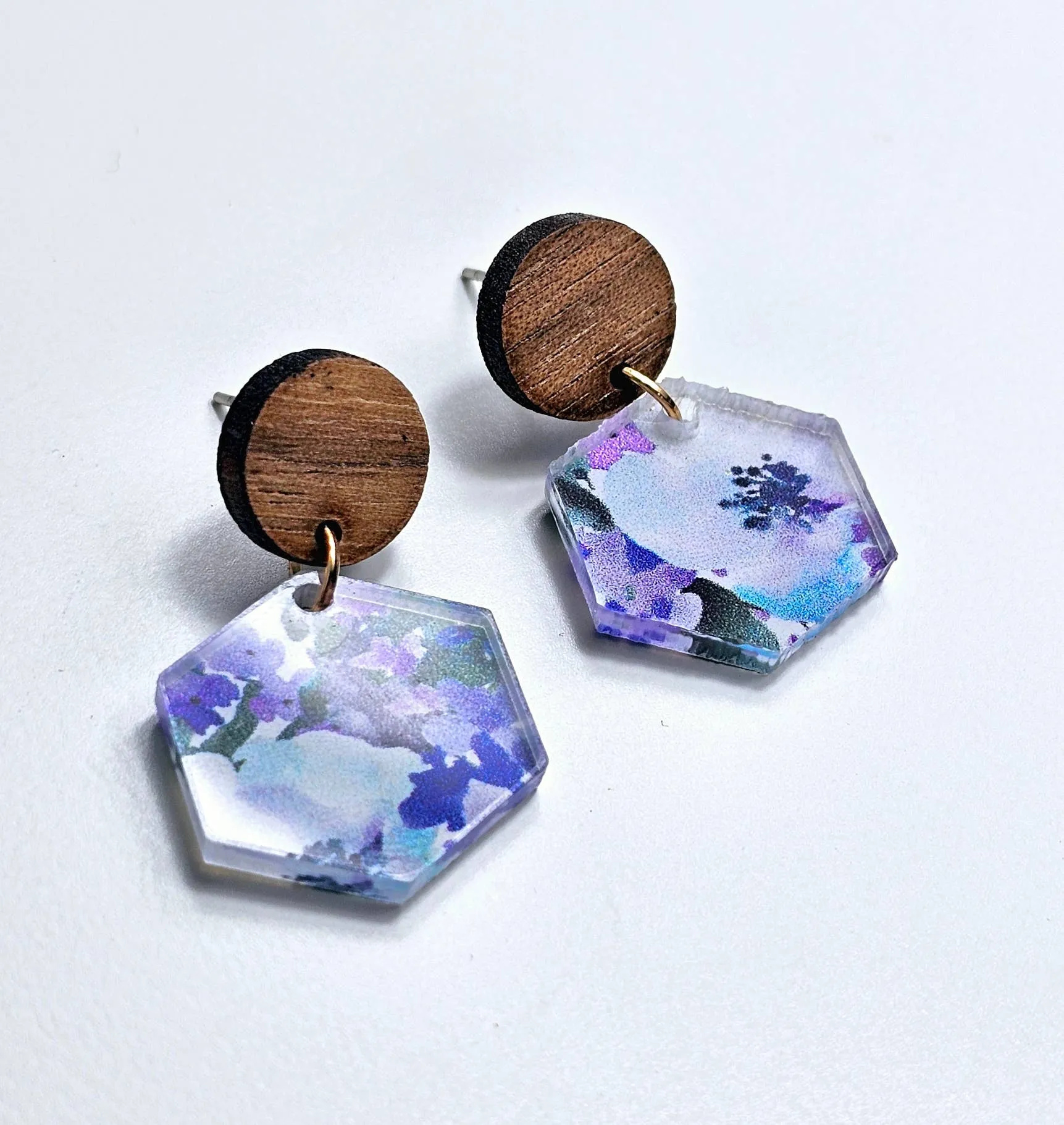 Blue Floral Dangle Earrings for Spring and Summer