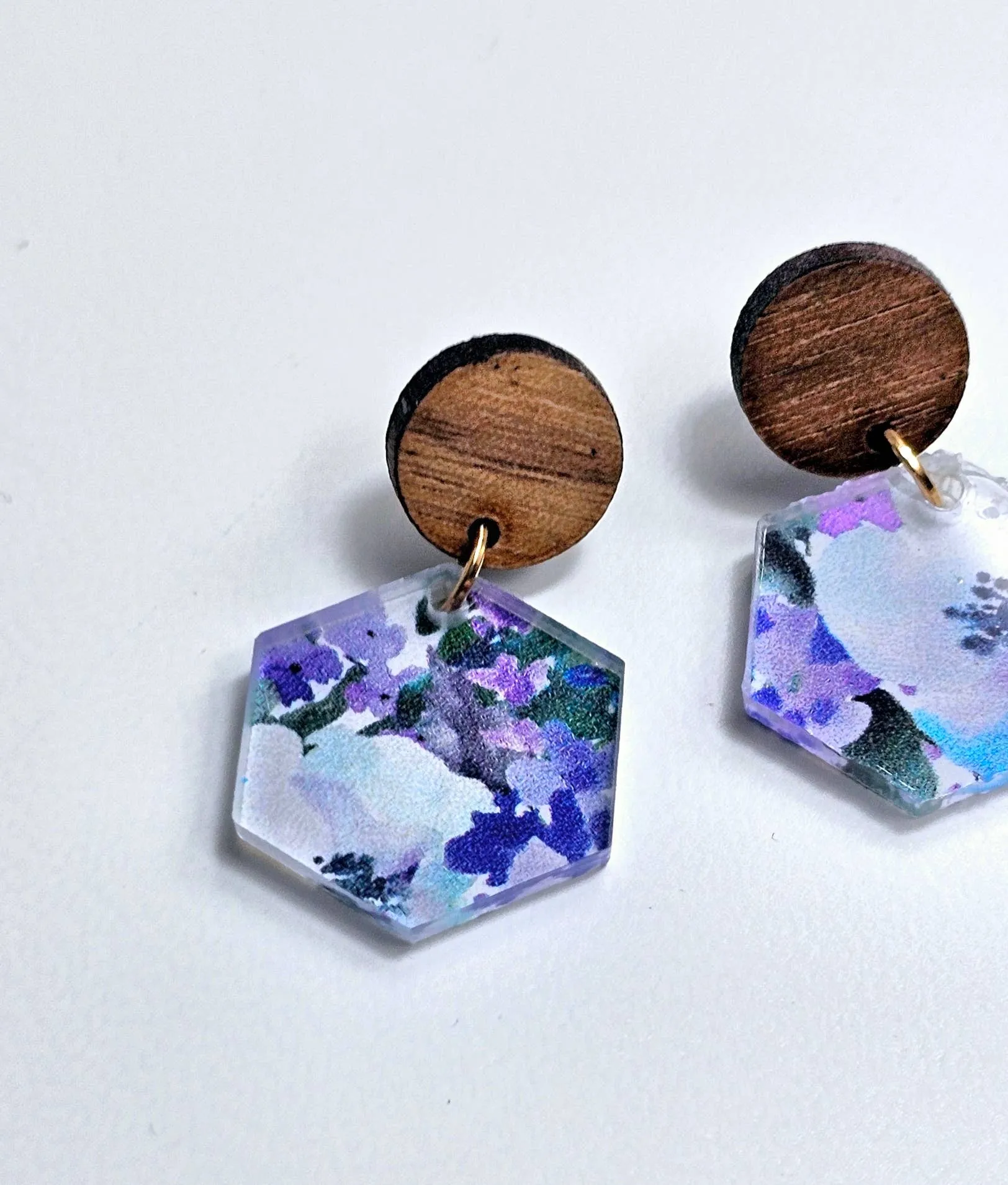 Blue Floral Dangle Earrings for Spring and Summer