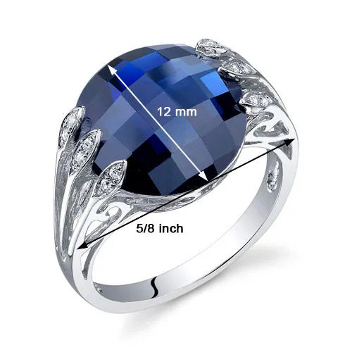 Blue Sapphire Round Cut Sterling Silver Ring Size 5