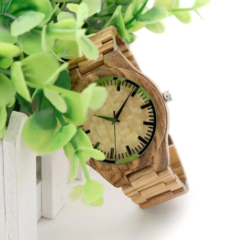 BOBO BIRD Zebra Bamboo Wooden Watch, Luxury Brand, Japan Movement Gift Box