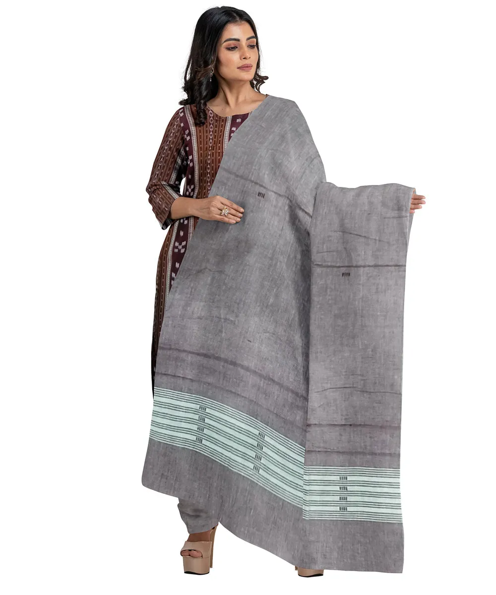 Coffee handwoven cotton nuapatna dress material