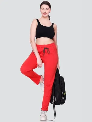 Cotton Red Loungepants For Women