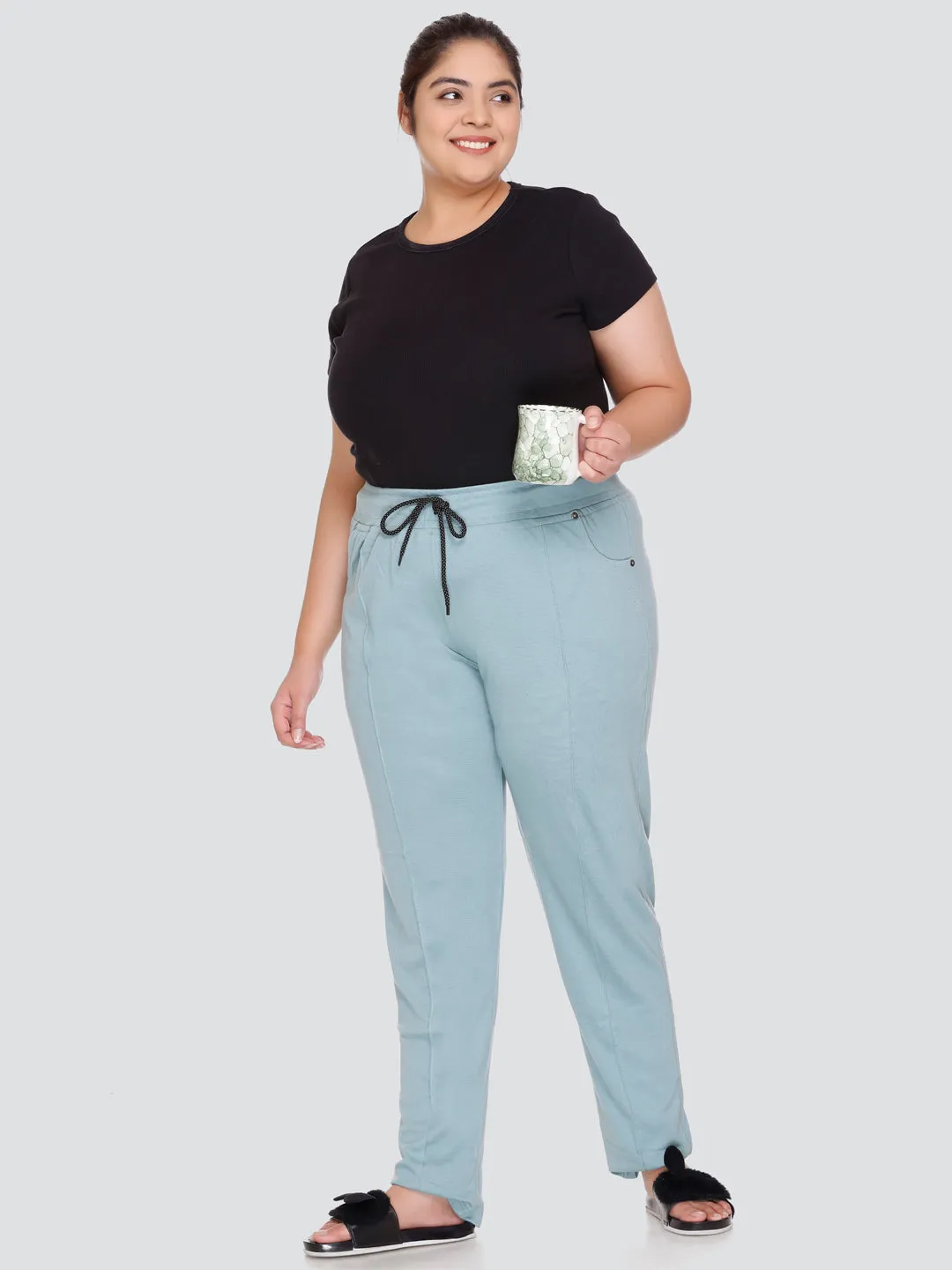 Cotton Track Pants - Relaxed Fit Lounge Pants - Sage