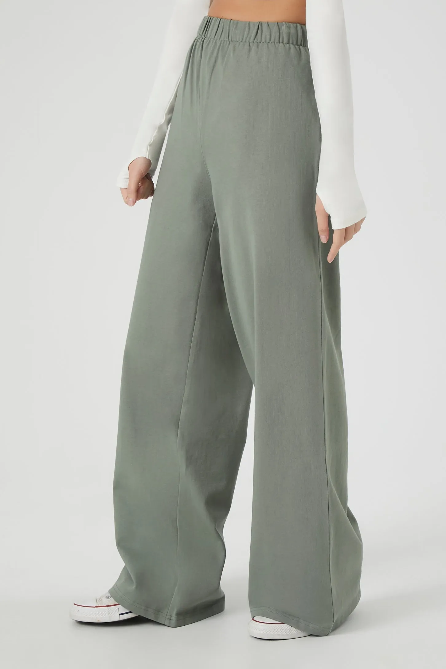 Cotton Wide-Leg Pants