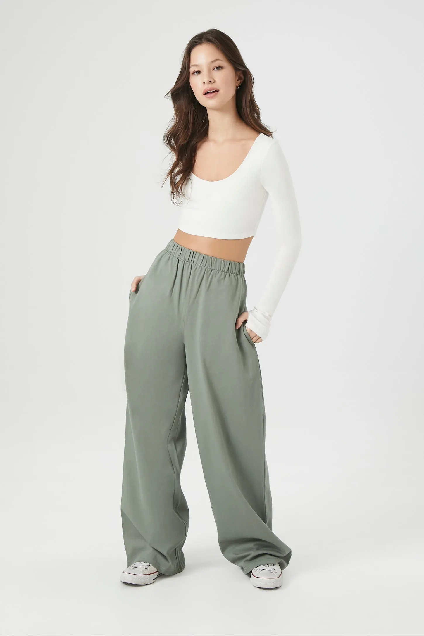 Cotton Wide-Leg Pants