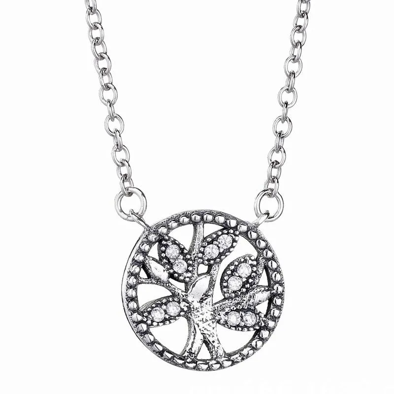 Crystal Charm Tree of Life Celtic Pendant Necklace