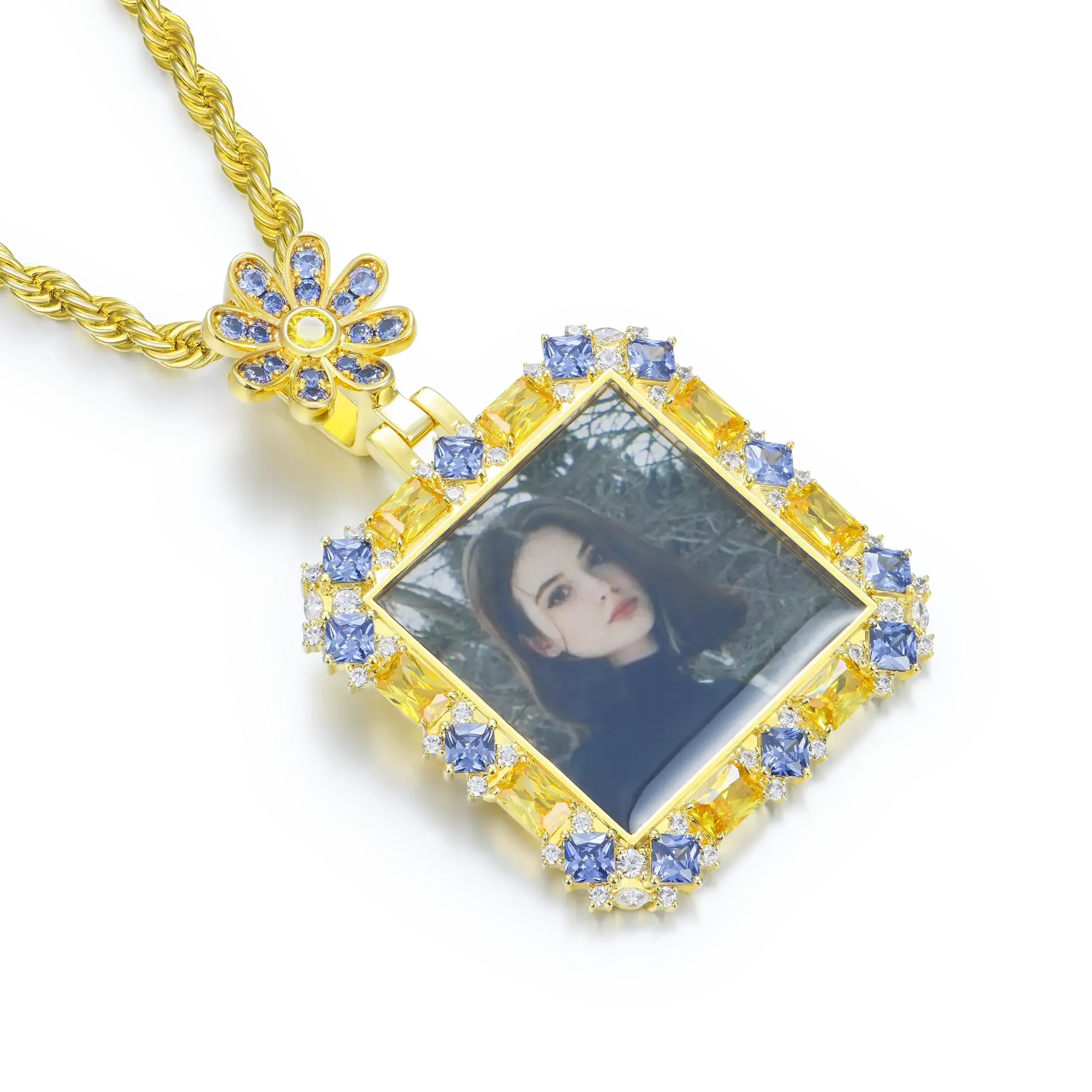 Custom Flower Photo Pendant