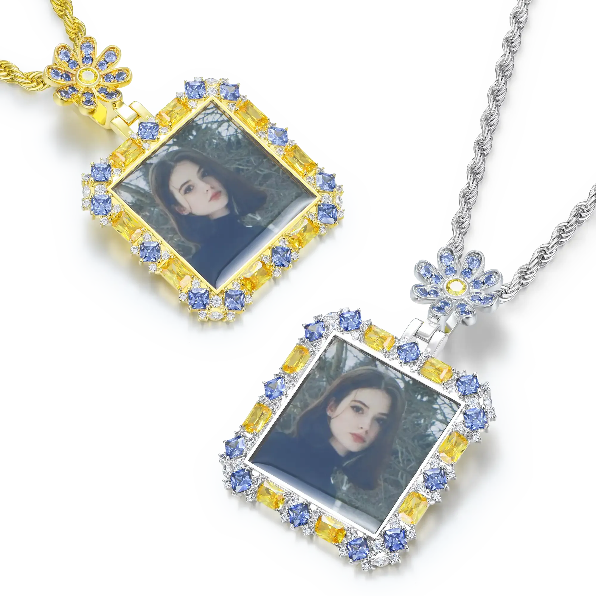 Custom Flower Photo Pendant