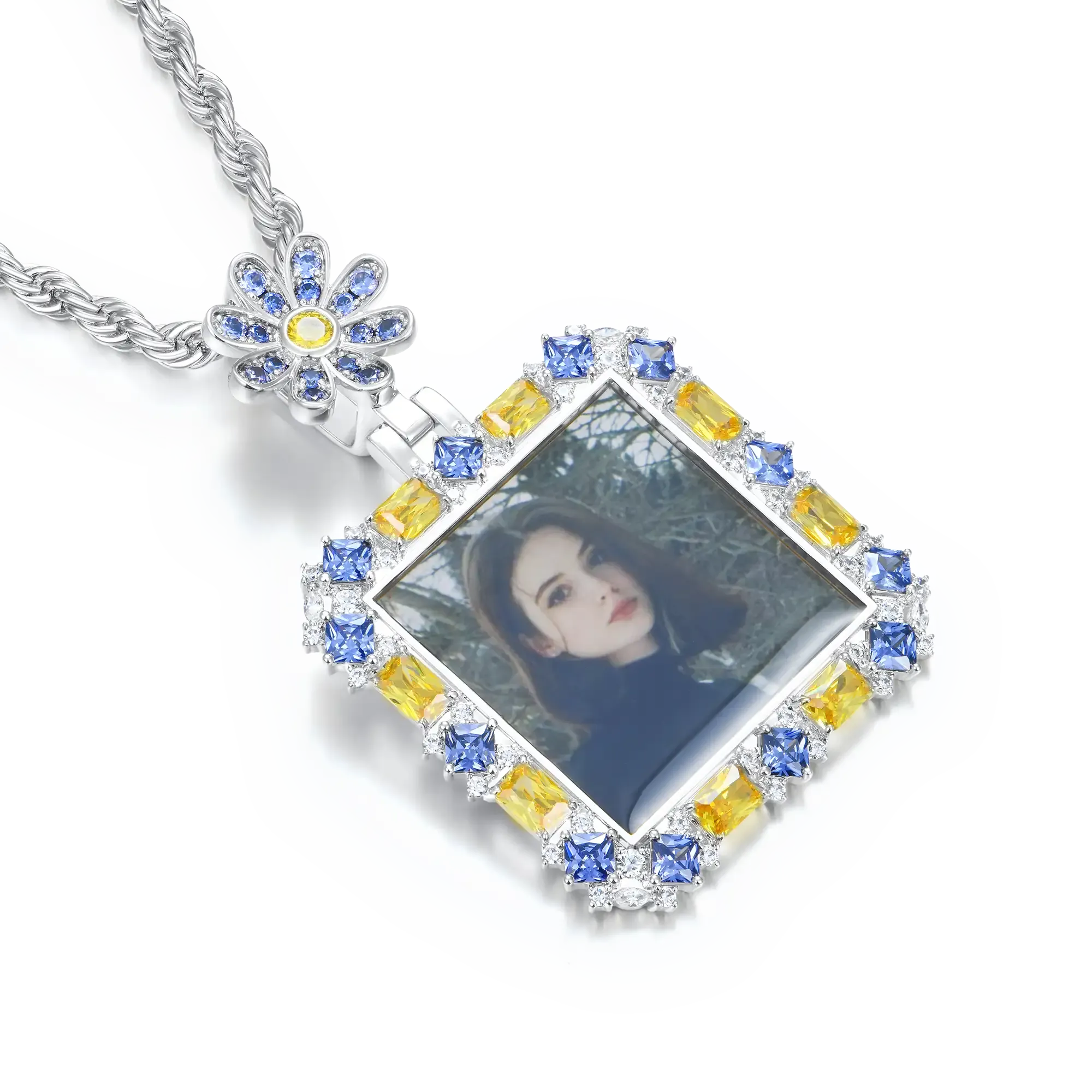 Custom Flower Photo Pendant