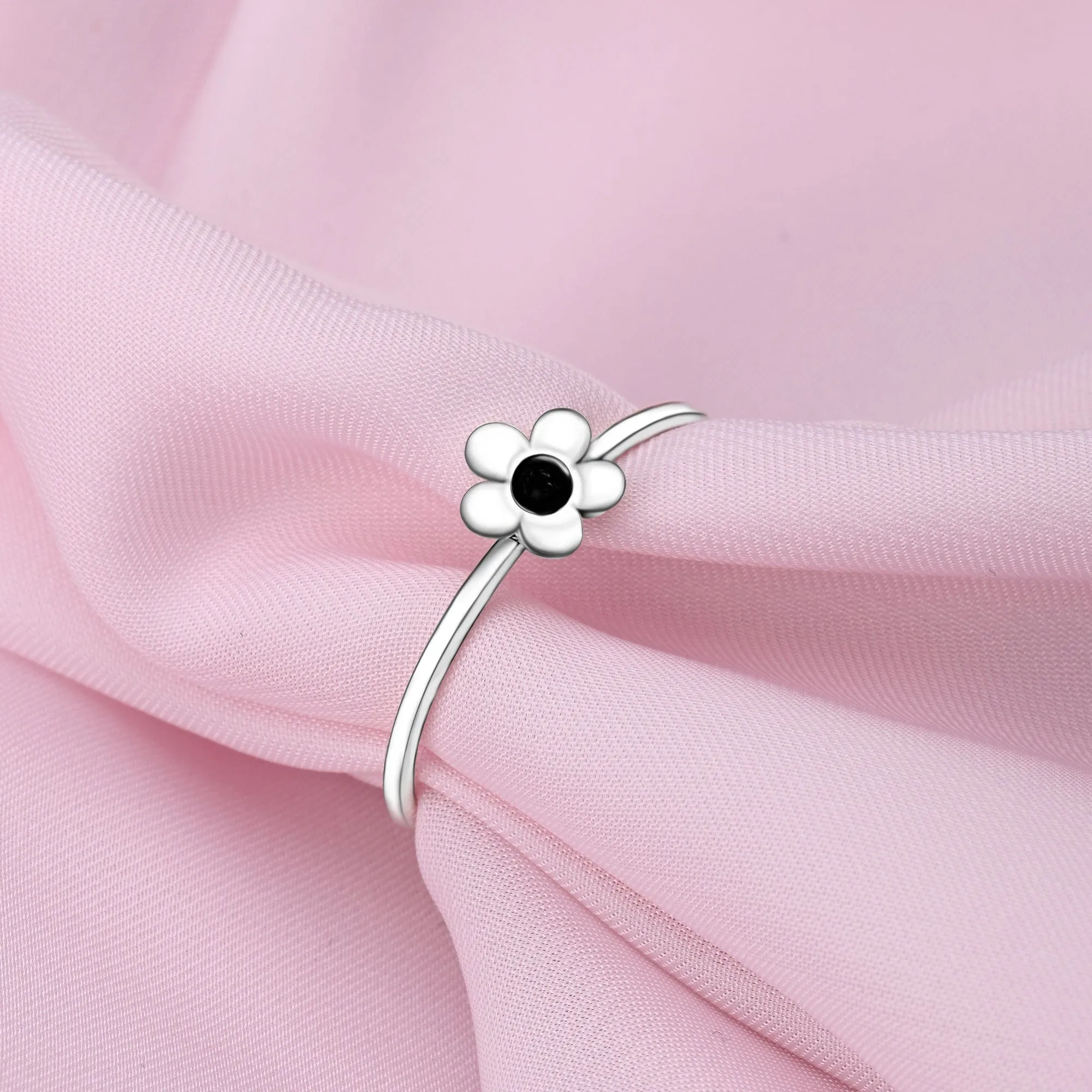 Dainty Flower Stackable Ring Sterling Silver