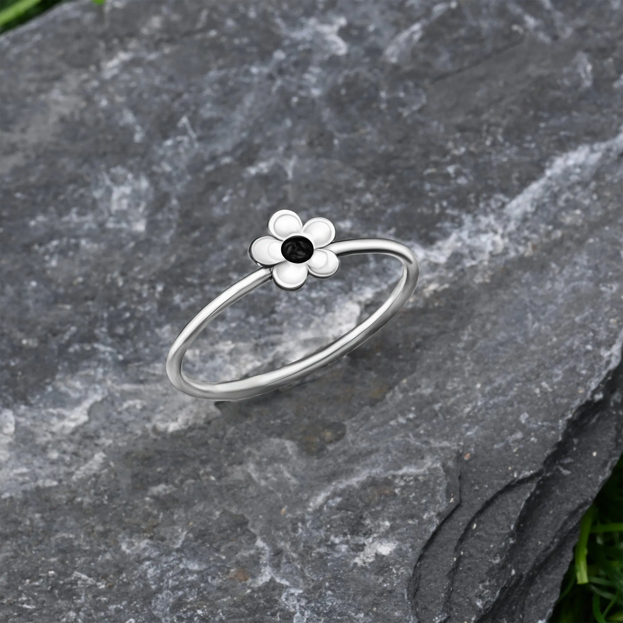 Dainty Flower Stackable Ring Sterling Silver