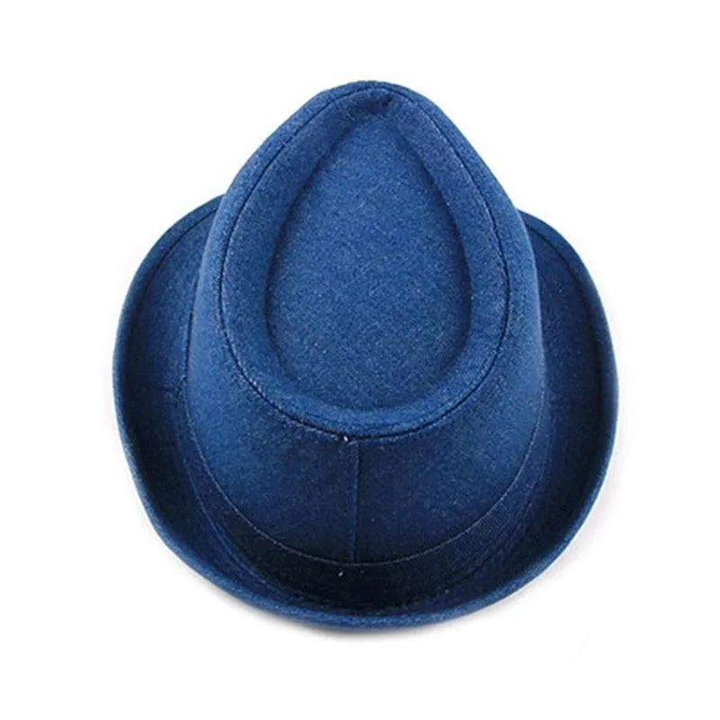 Denim Manhattan Structured Trilby Fedora Hat