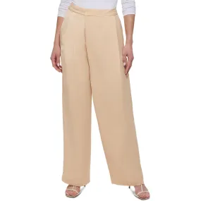 DKNY Womens High Rise Pleated Wide Leg Pants