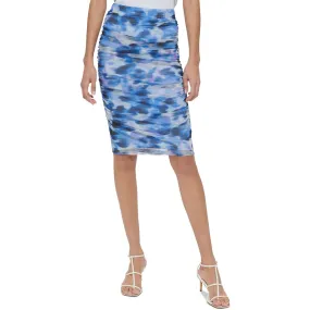 DKNY Womens Printed Midi Pencil Skirt