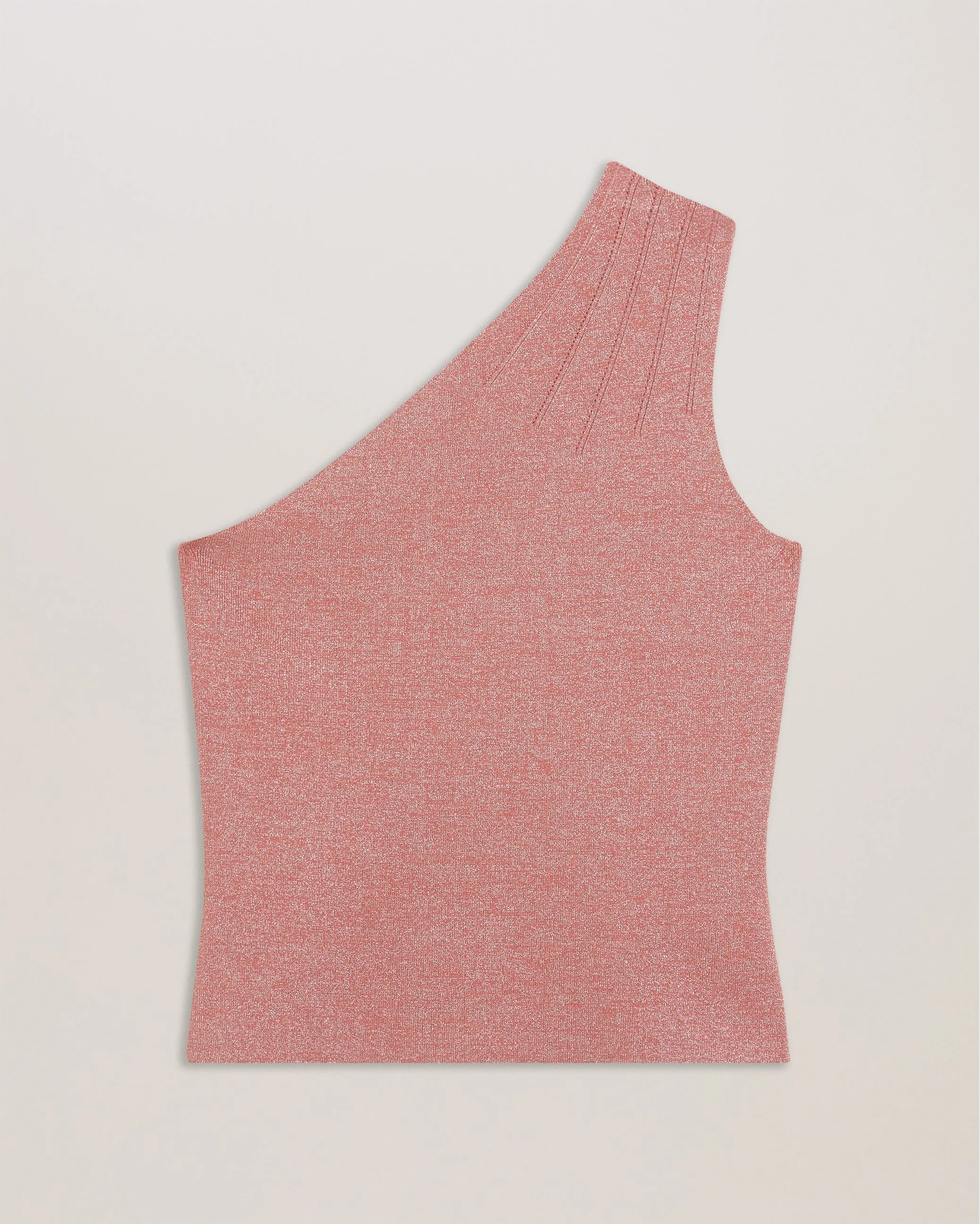 Ellyann One Shoulder Lurex Knit Top Pl-Pink