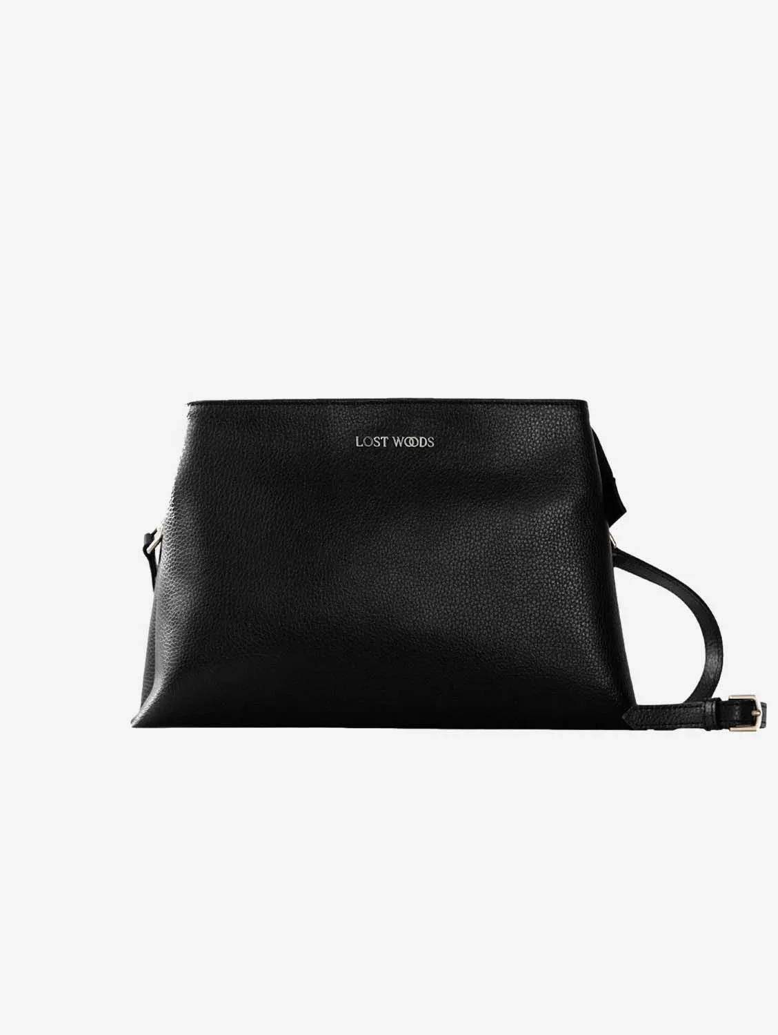 Elm MIRUM Leather Vegan Crossbody Bag | Black & Silver