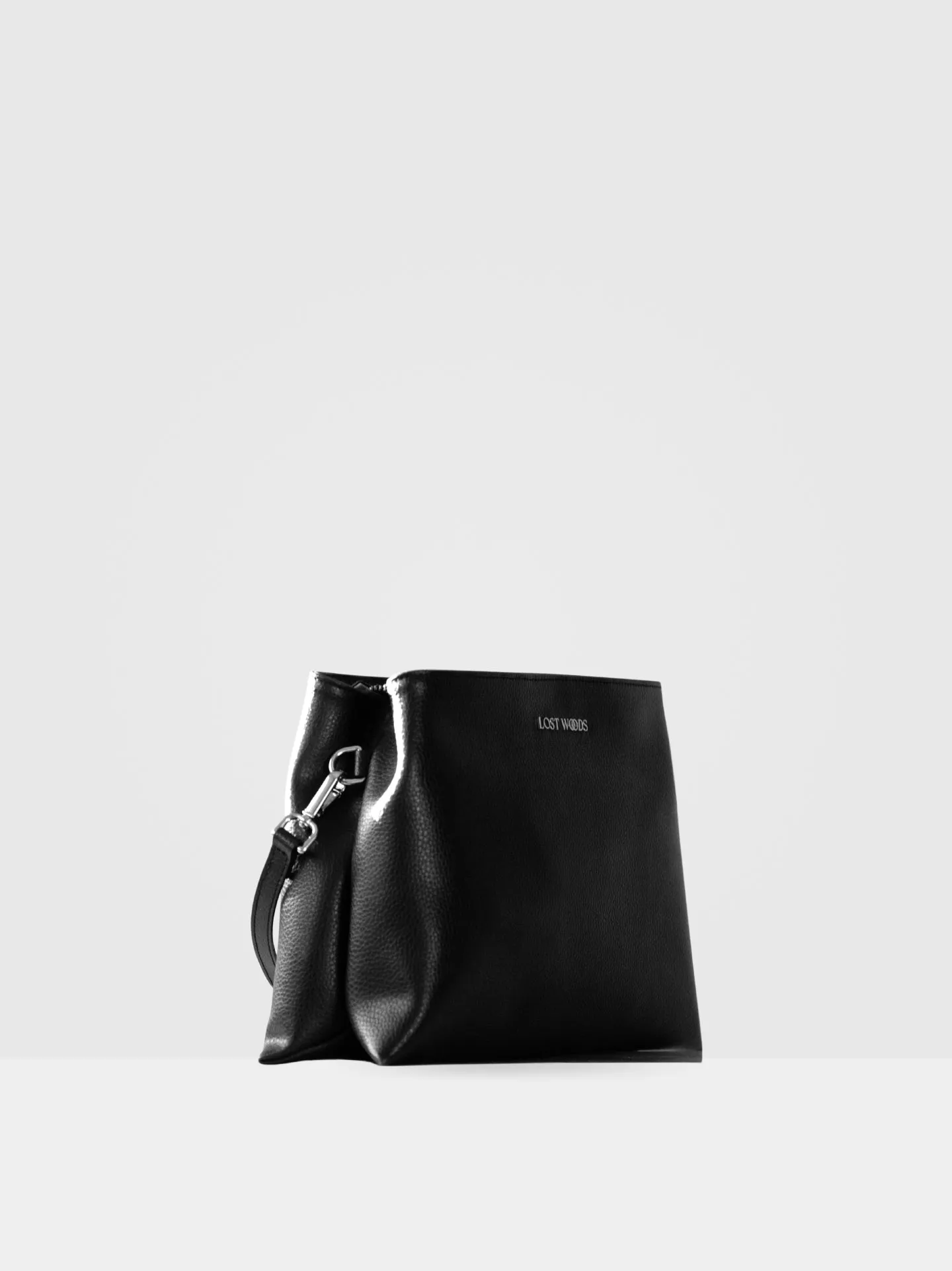 Elm MIRUM Leather Vegan Crossbody Bag | Black & Silver