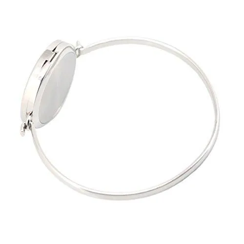 Essential Oil Diffuser Bracelet Women Men Openable 30mm Round Locket Bangle Stainless Steel