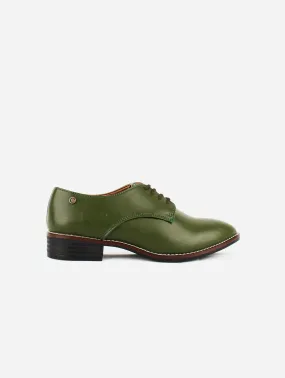 Esther Desserto Cactus Leather Vegan Derby Shoe | Green